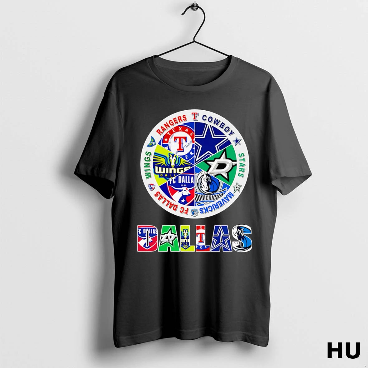 Official Dallas Sports Rangers Cowboy Stars Mavericks Fc Dallas Wings Logo T Shirt