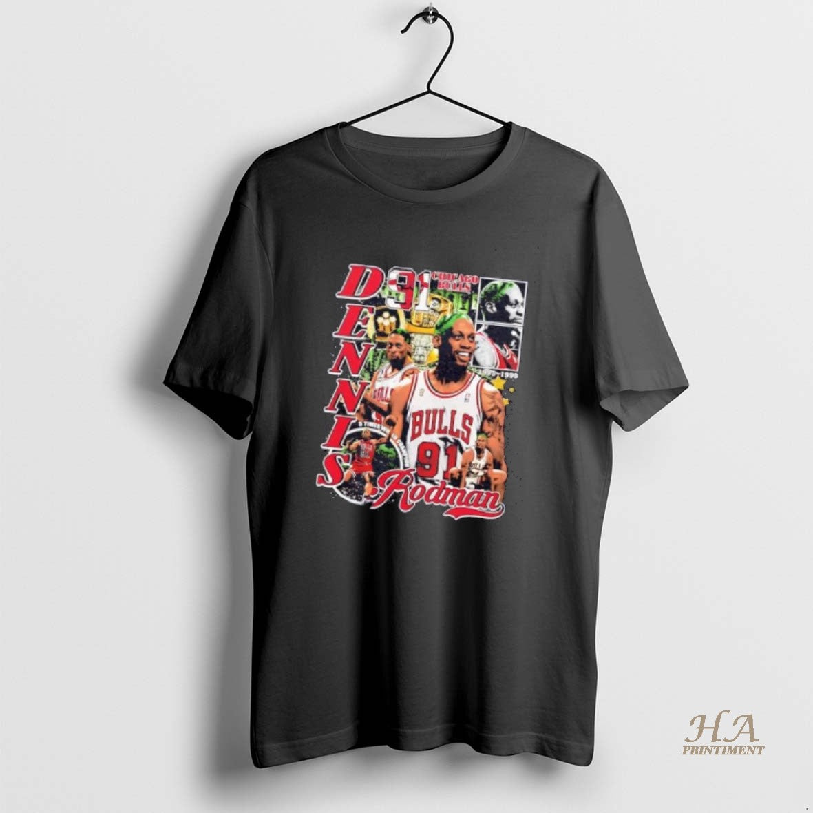 Official Dennis Rodman 3 Times World Champion Chicago Bulls