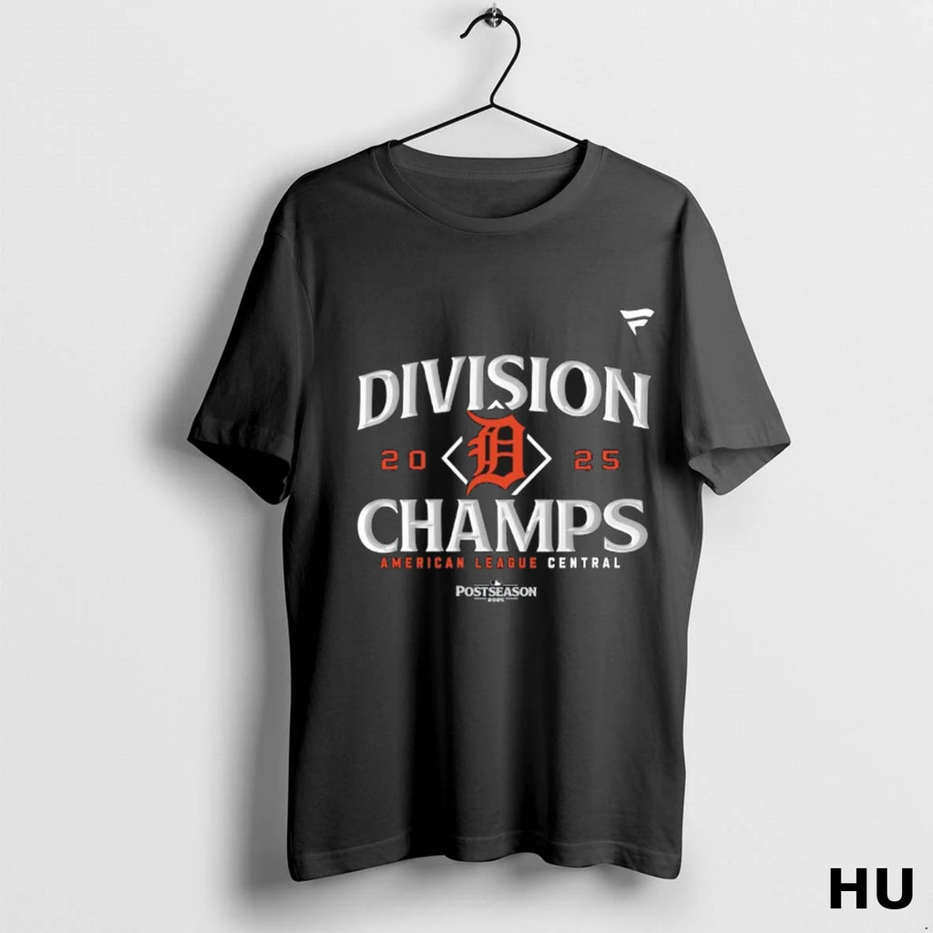 Official Detroit Tigers 2025 Al Central Division Champions Locker Room T Shirt