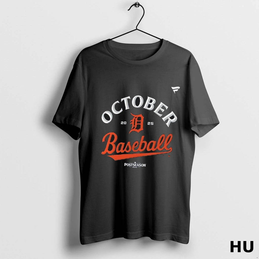Official Detroit Tigers 2025 Mlb Postseason October Baseball T Shirt