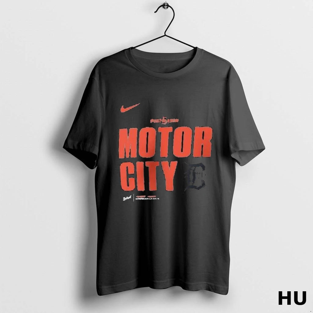 Official Detroit Tigers Motor City 2025 Mlb Postseason Legend Dri Fit Long Sleve