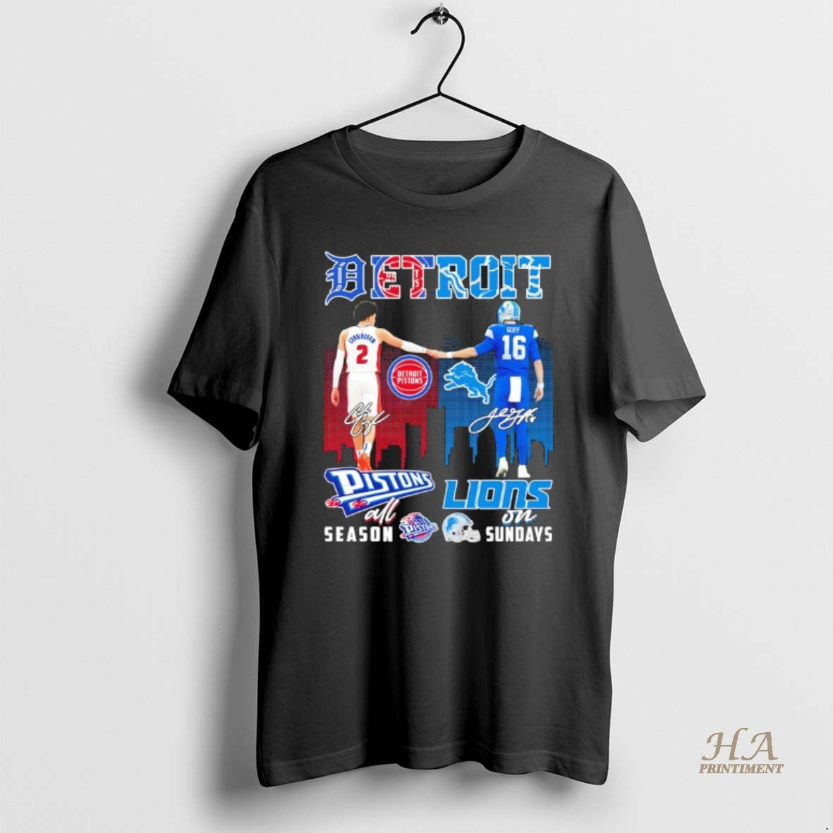 Official Detroit Sports Cunningham Pistons All Season X Goff Lions On Sundays Skyline