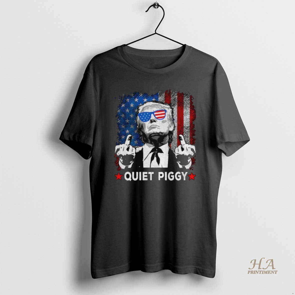 Official Donald Trump Middle Finger Quiet Piggy Epstein Files American Flag Political
