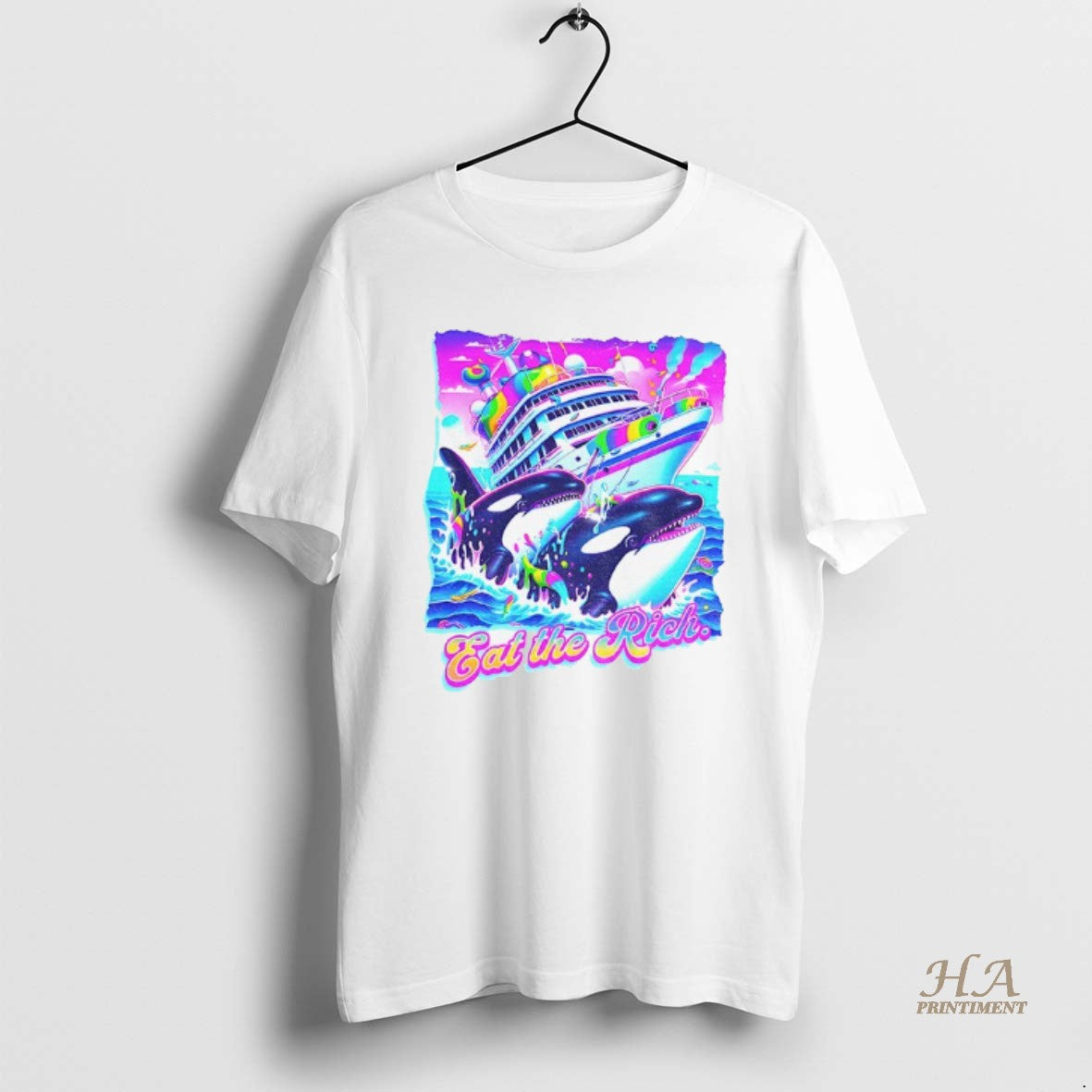 Official Eat The Rich Orca Whale Retro