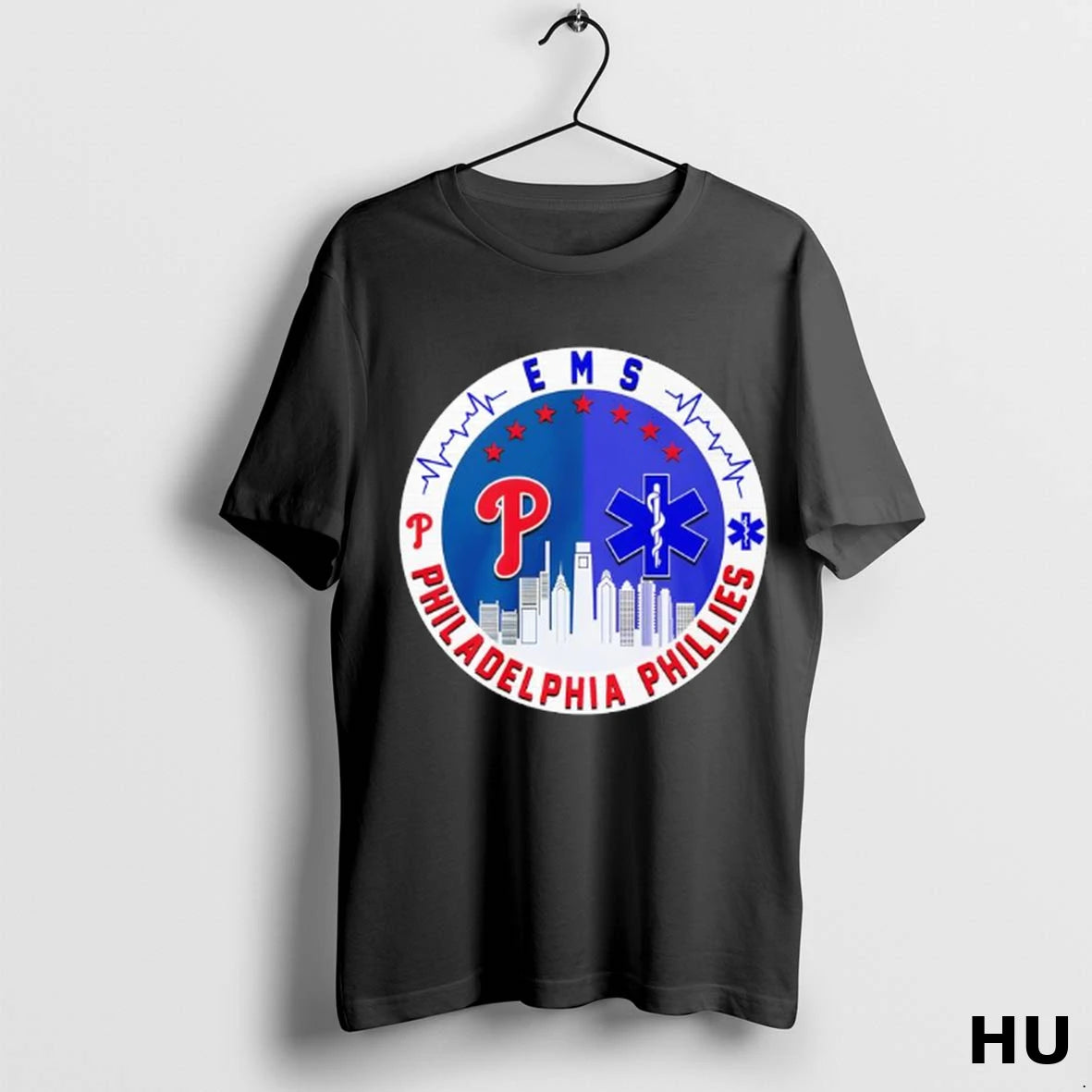 Official Emergency Medical Services Ems And Philadelphia Phillies Baseball Team Logo T Shirt