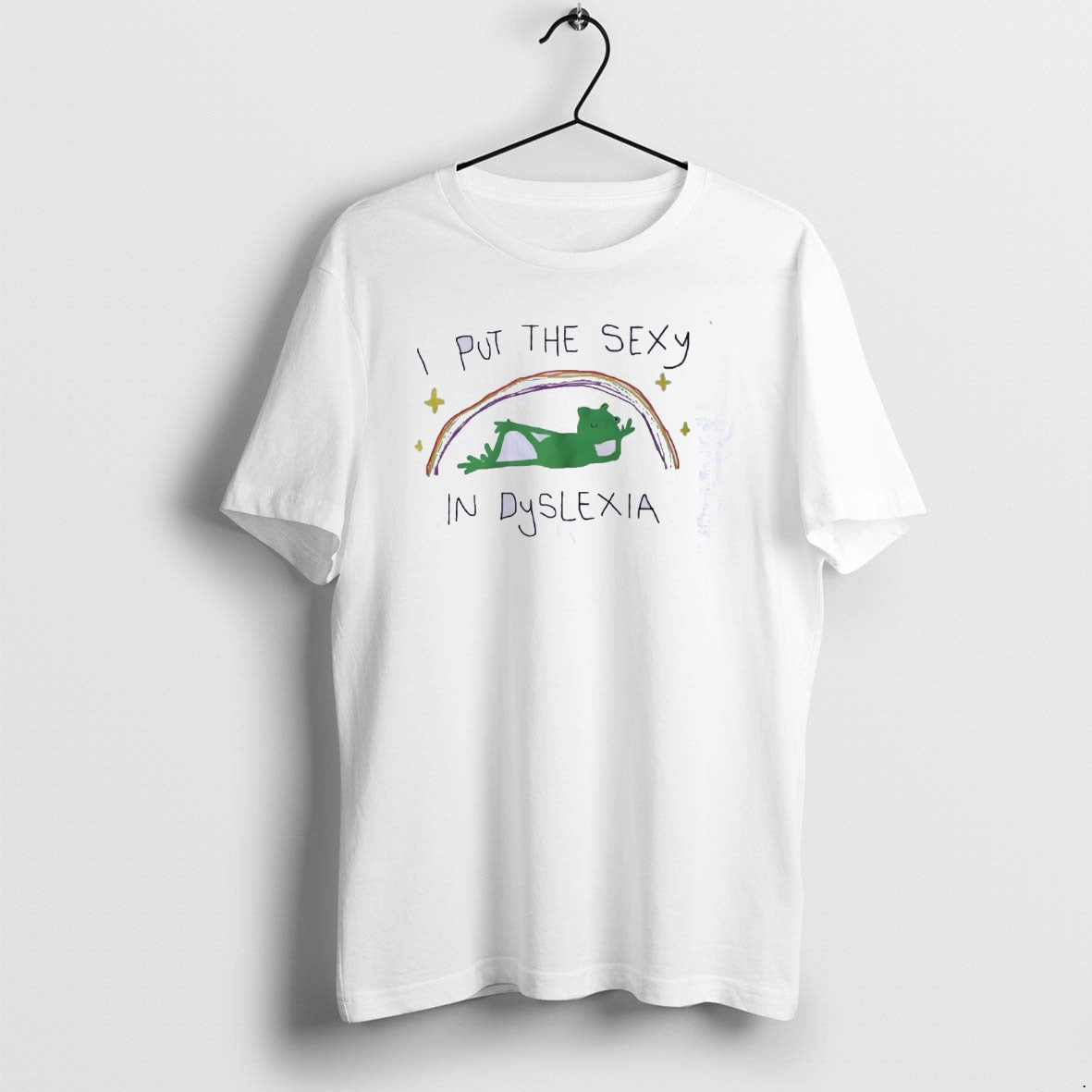 Official Frog I Put The Sexy In Dyslexia Rainbow Classictshirt