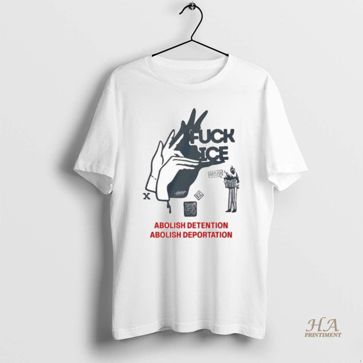 Official Fuck Ice And No Kings Abolish Detention Abolish Deportation Hand