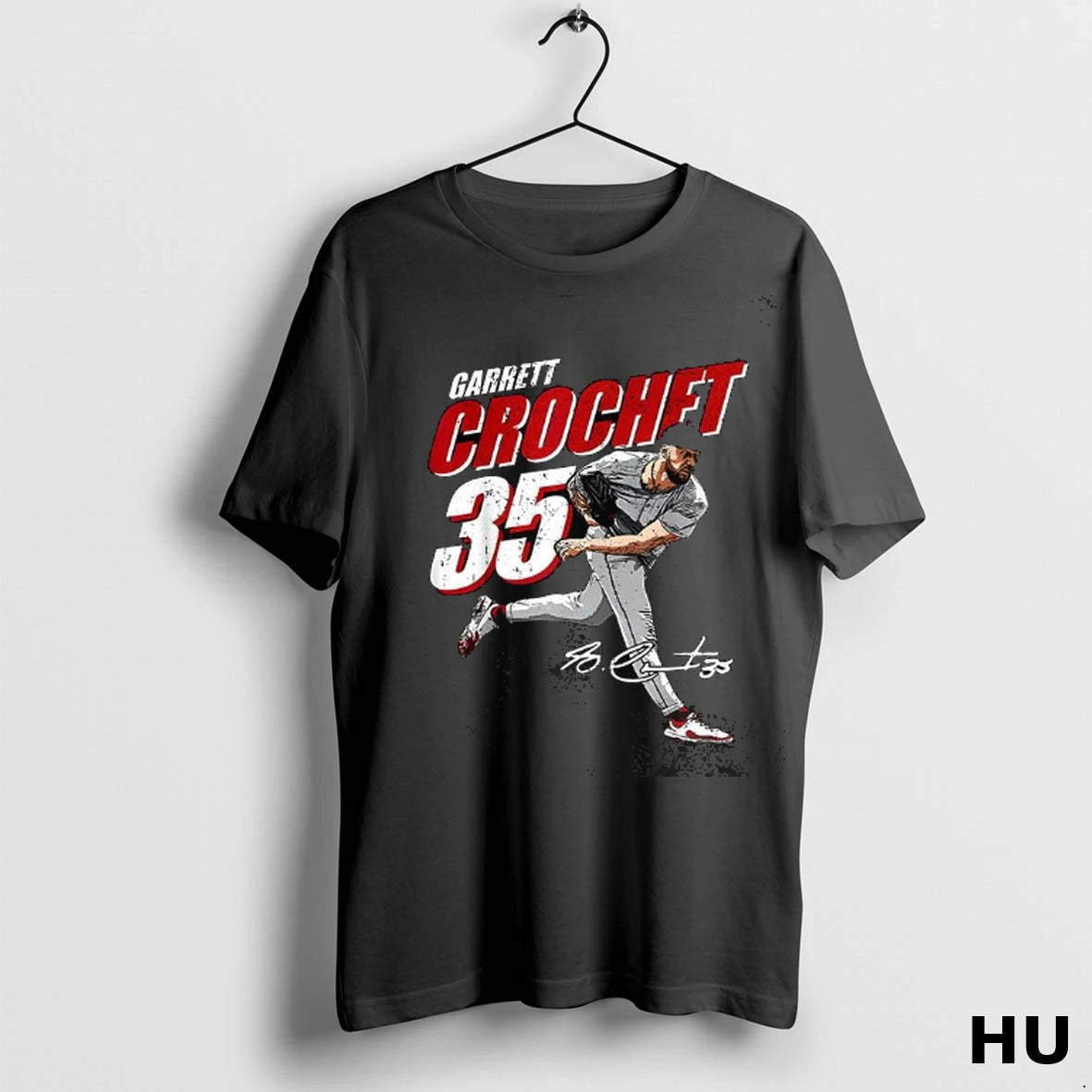 Official Garrett Crochet 35 Player Baseball Signature T Shirt
