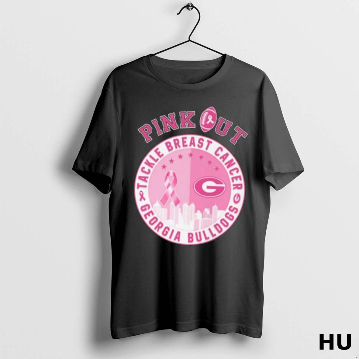 Official Georgia Bulldogs Pink Out Tackle Breast Cancer T Shirt