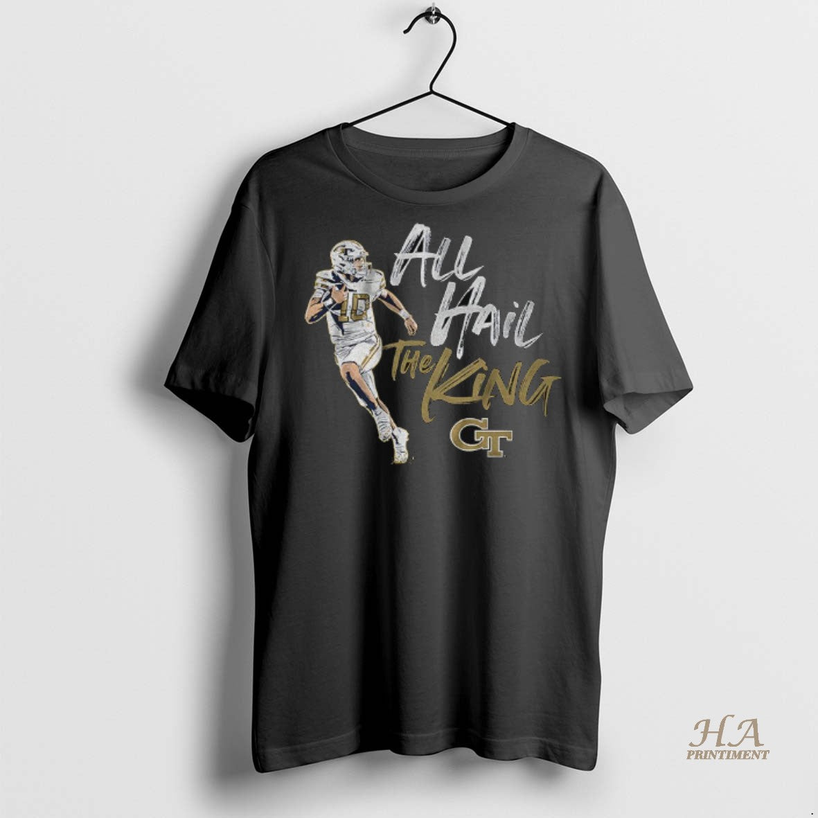 Official Georgia Tech Yellow Jackets Football All Hail Haynes King Logo Shirt