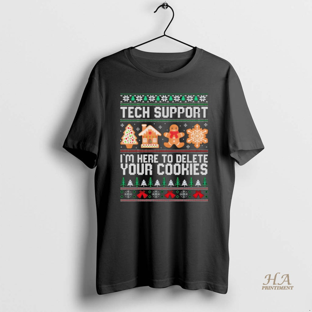 Official Gingerbread Man Tech Support Im Here To Delete Your Cookies Christmas