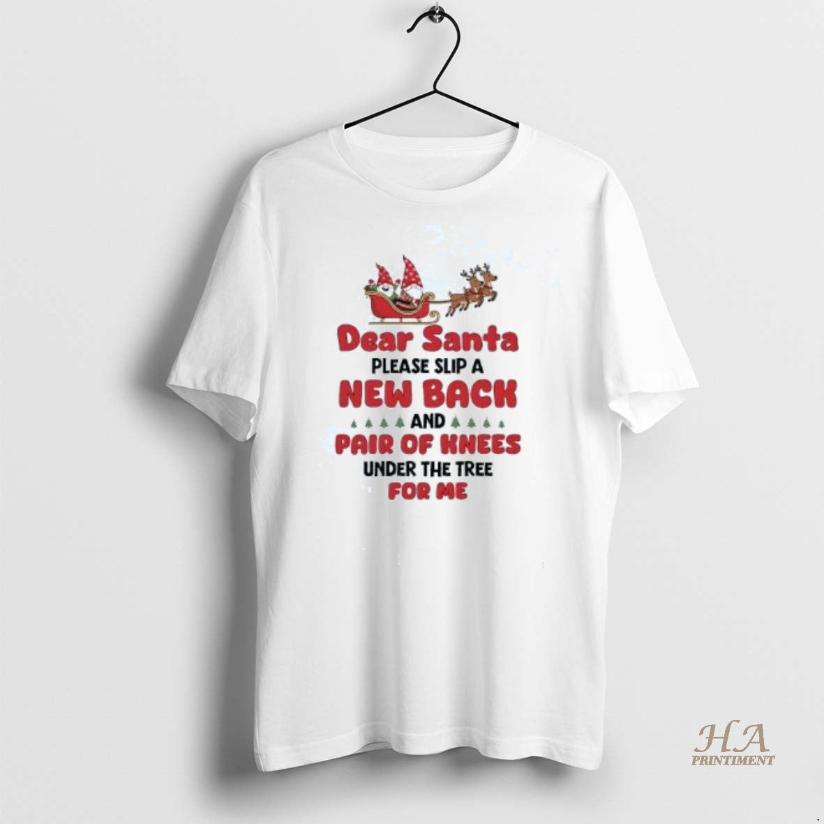 Official Gnome Dear Santa Please Slip A New Back Shirt