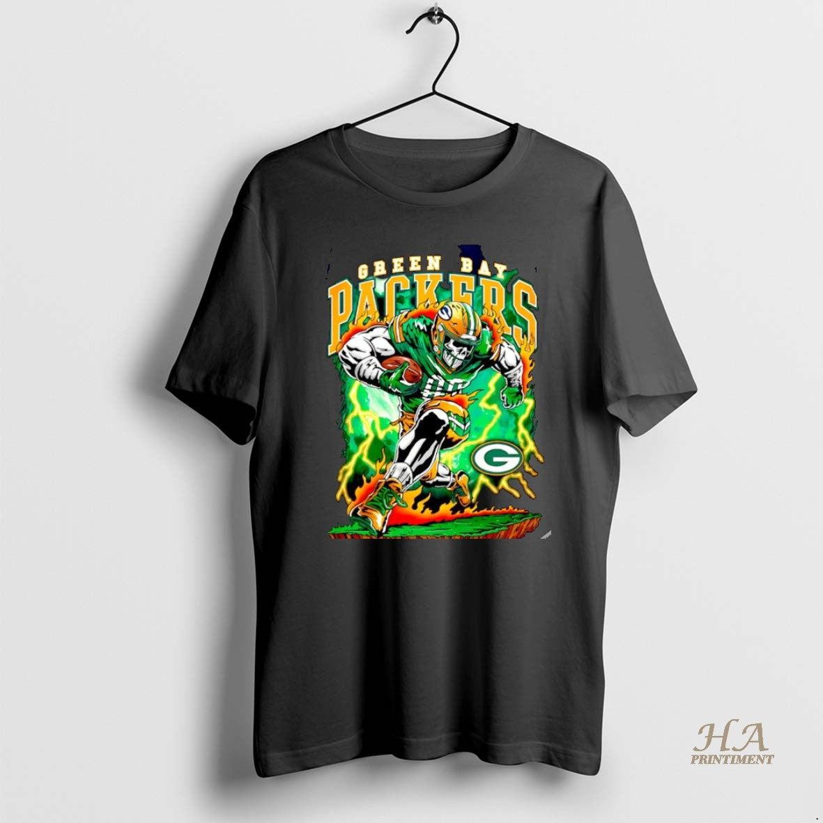 Official Green Bay Packers Rush Player Skeleton Christmas