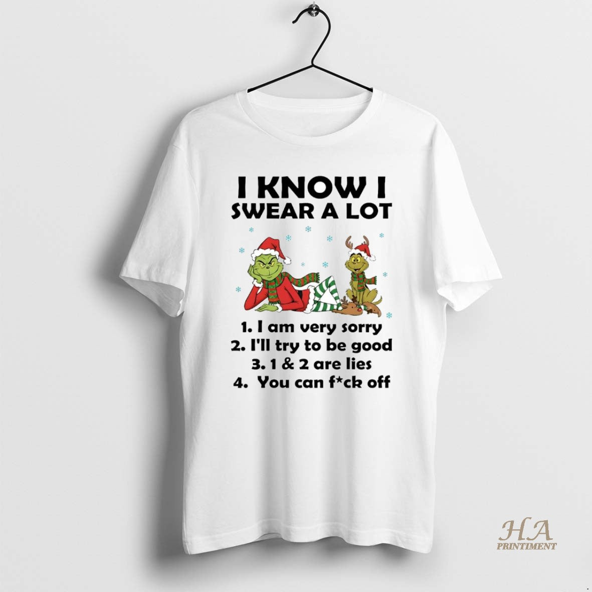 Official Grinch I Know I Swear A Lot You Can Fuck Off Christmas