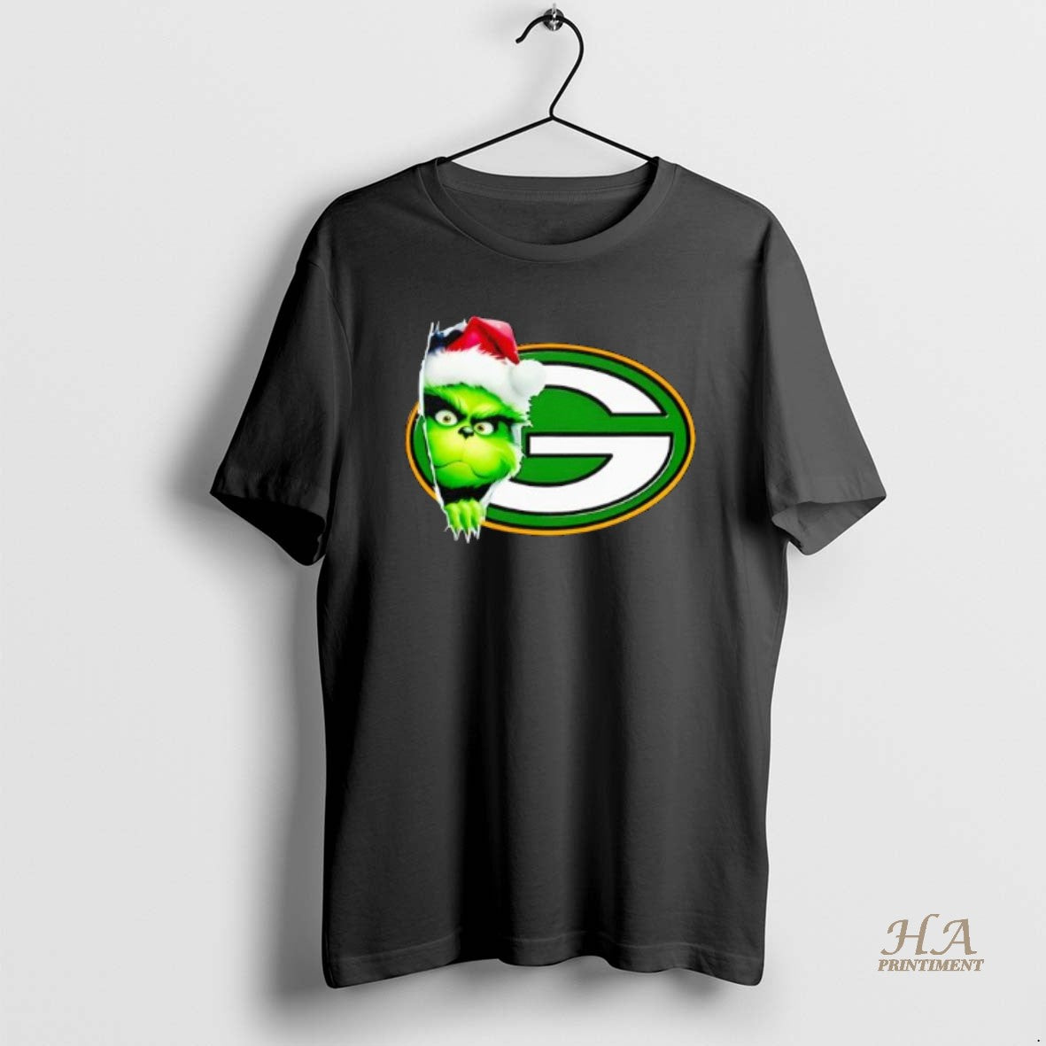Official Grinch Peeking Through Green Bay Packers Christmas Holiday