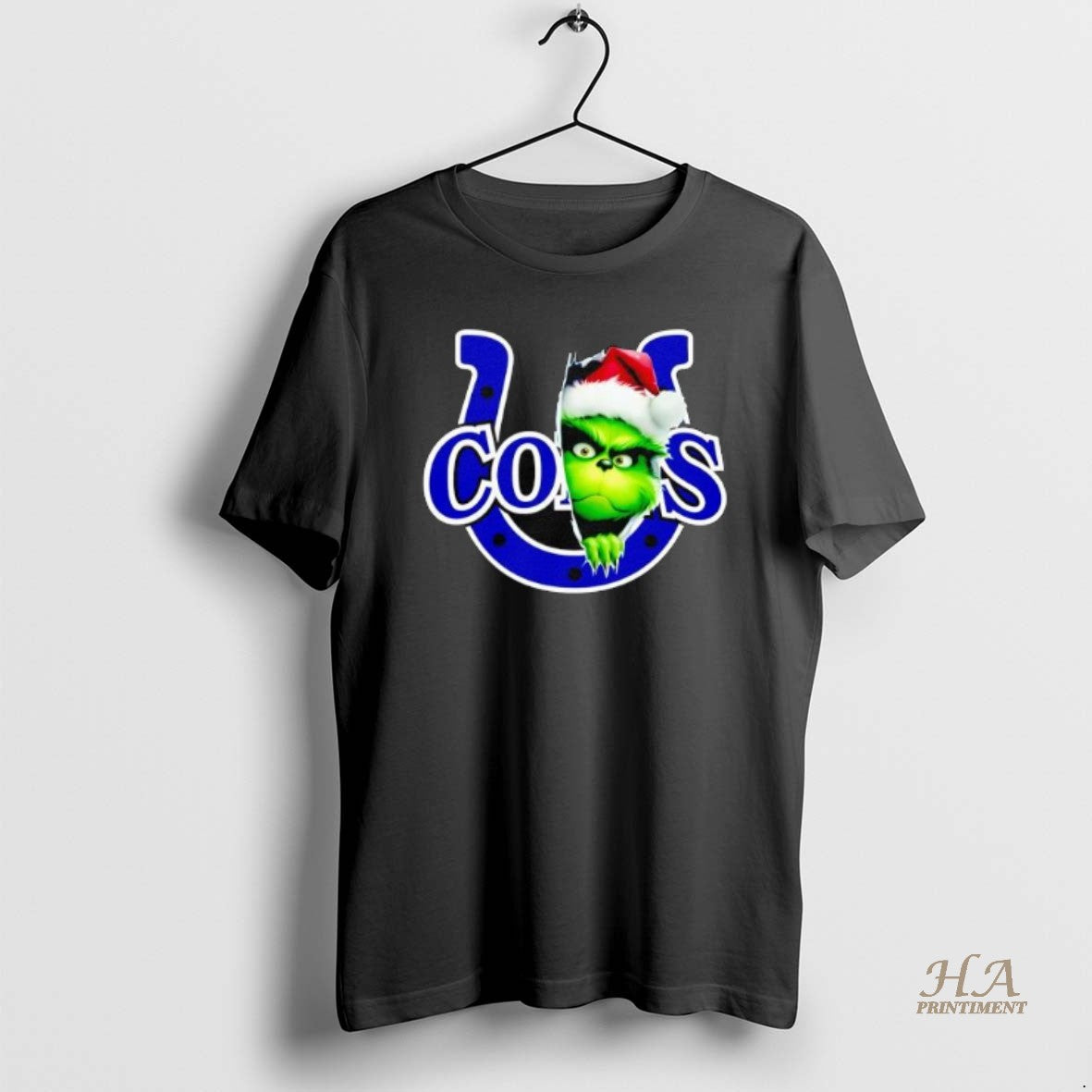 Official Grinch Peeking Through Indianapolis Colts Christmas Holiday