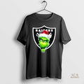 Official Grinch Peeking Through Raiders Football Christmas Holiday