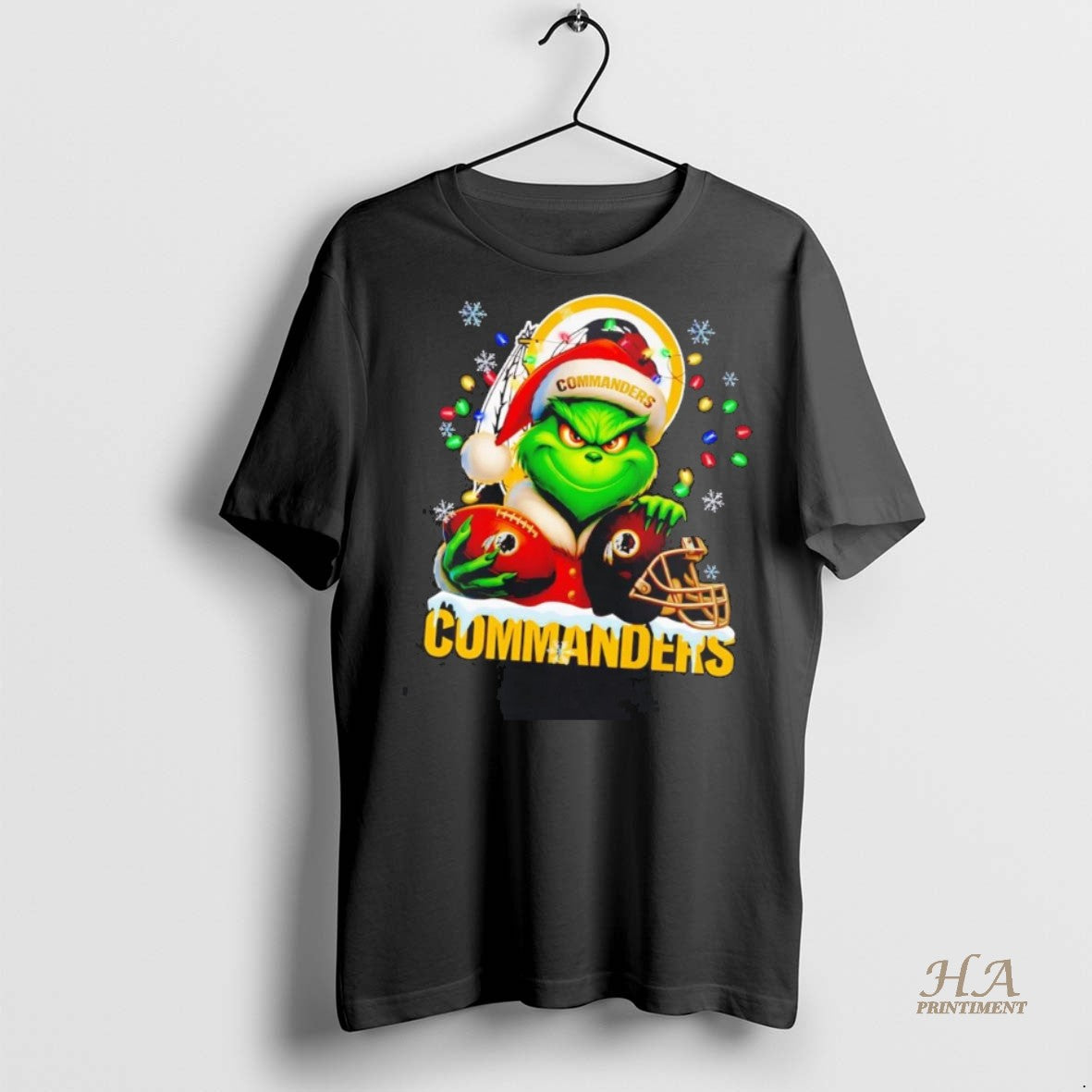 Official Grinch Washington Commanders Christmas Light Shirt