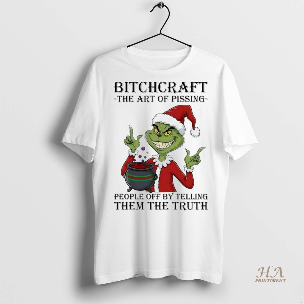 Official Grinch Bitchcraft Art Of Pissing People Off By Telling Them Truth Christmas Shirt