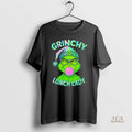 Official Grinch Blowing Gum Bubble Grinchy Lunch Lady Merry Christmas