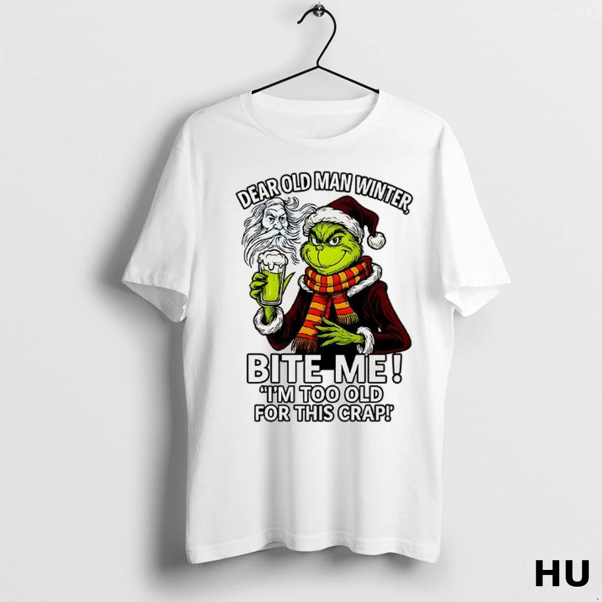 Official Grinch Dear Old Man Winter Bite Me T Shirt
