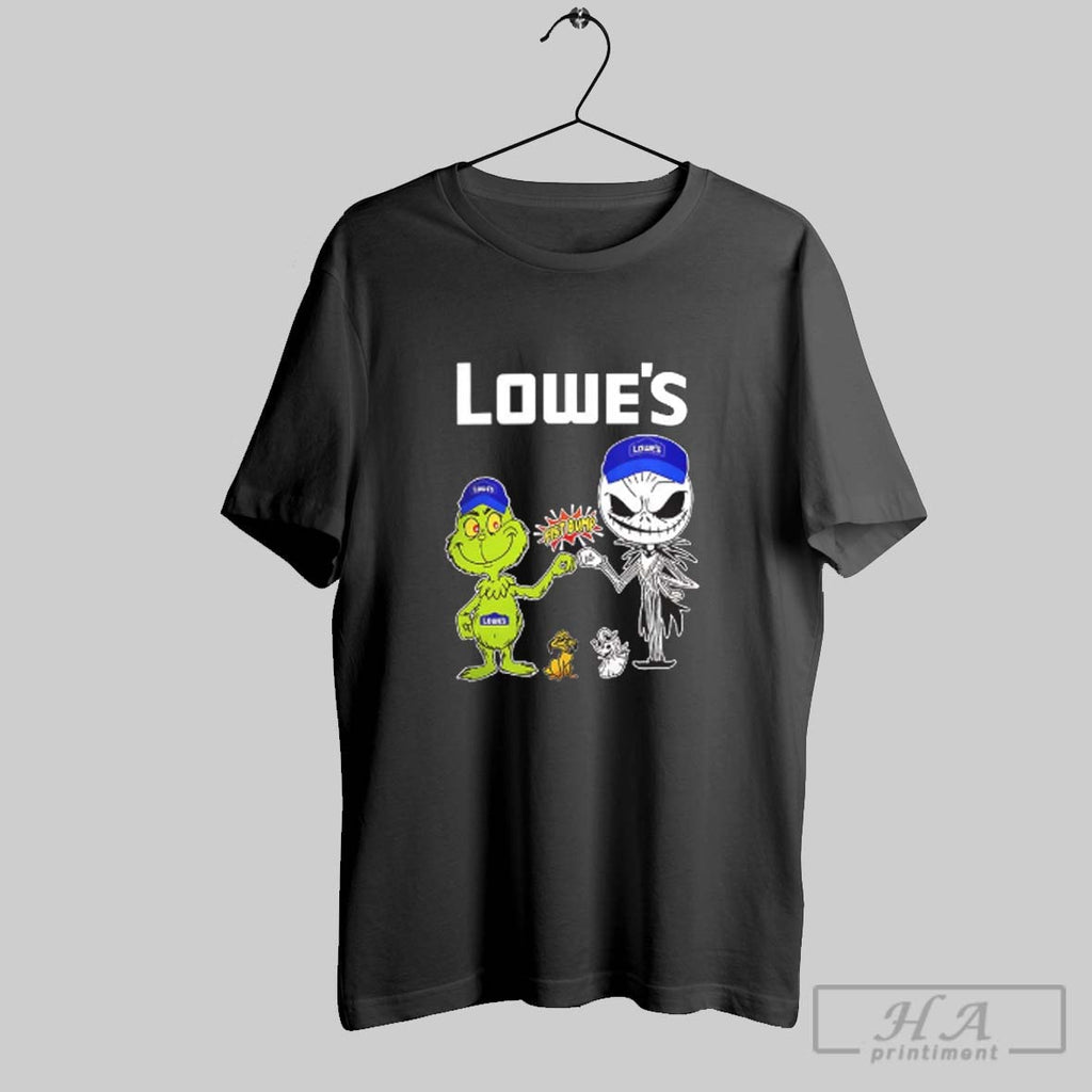 Official Grinch Fist Bump Jack Skellington Lowes Halloween 2025 V Neck