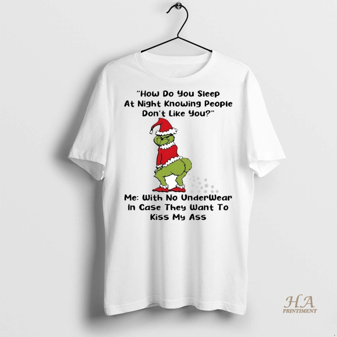 Official Grinch How Do You Sleep At Night Knowing People Christmas Shirt