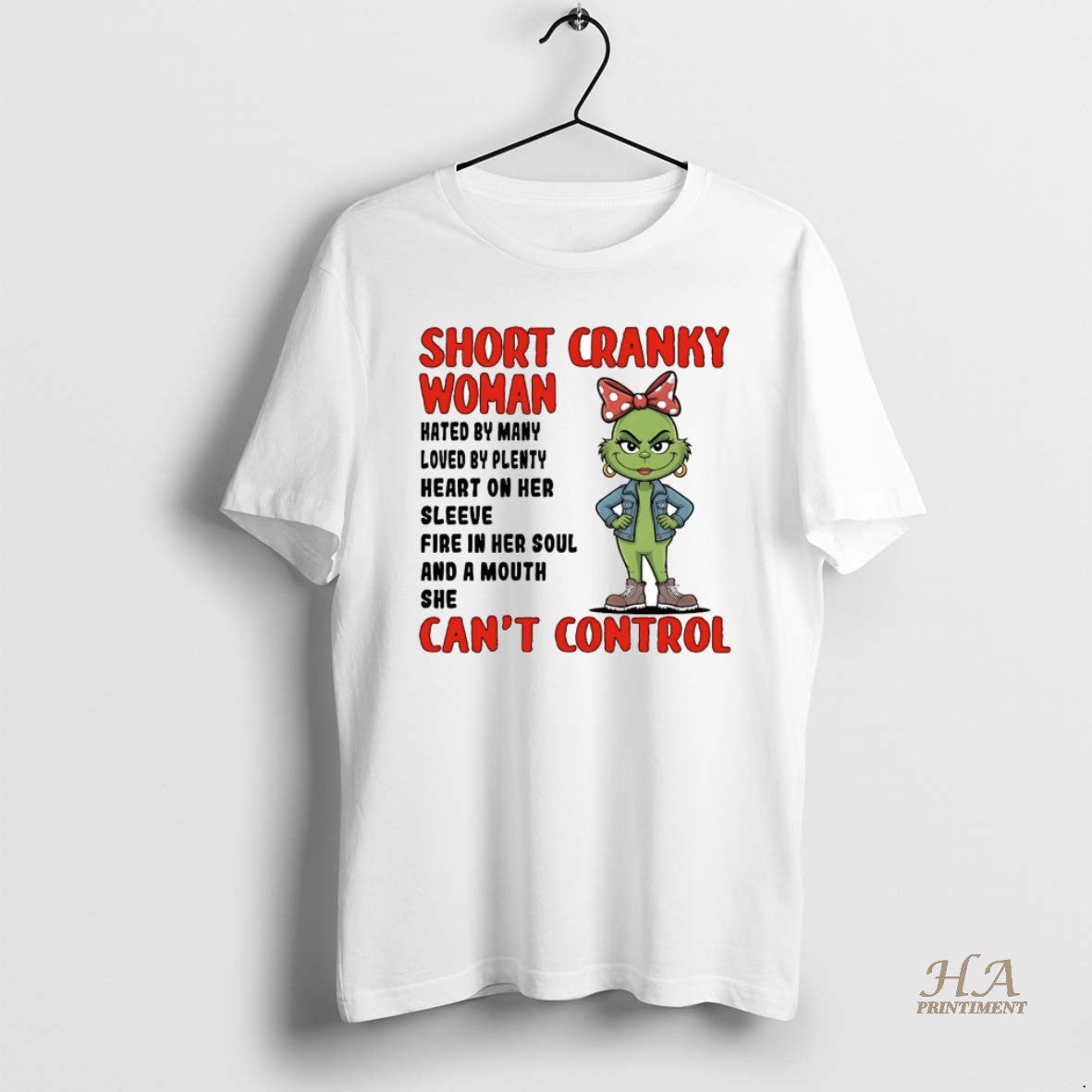 Official Grinch Short Cranky Woman Cant Control Christmas