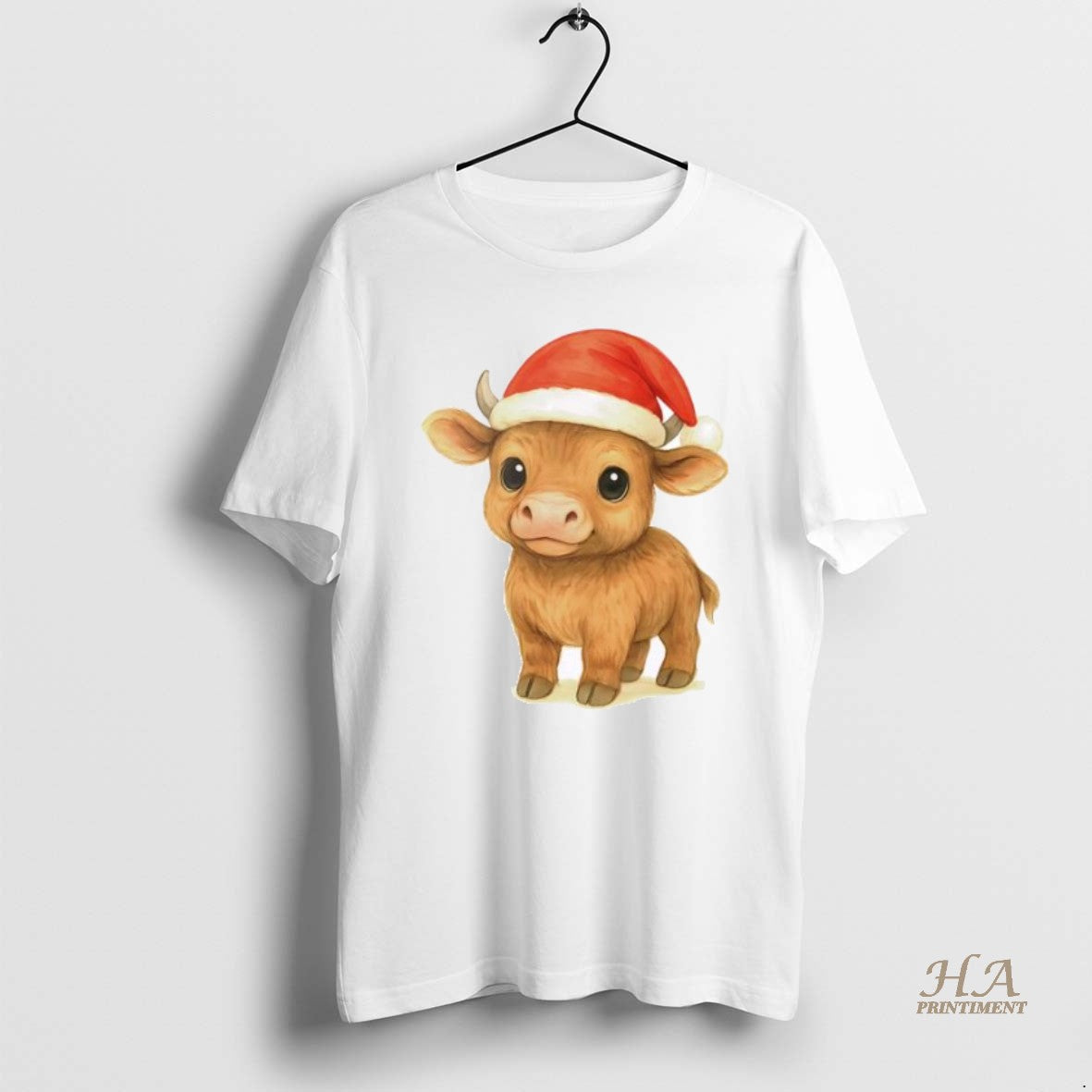 Official Highland Cow Baby Christmas Personalized Ornaments White