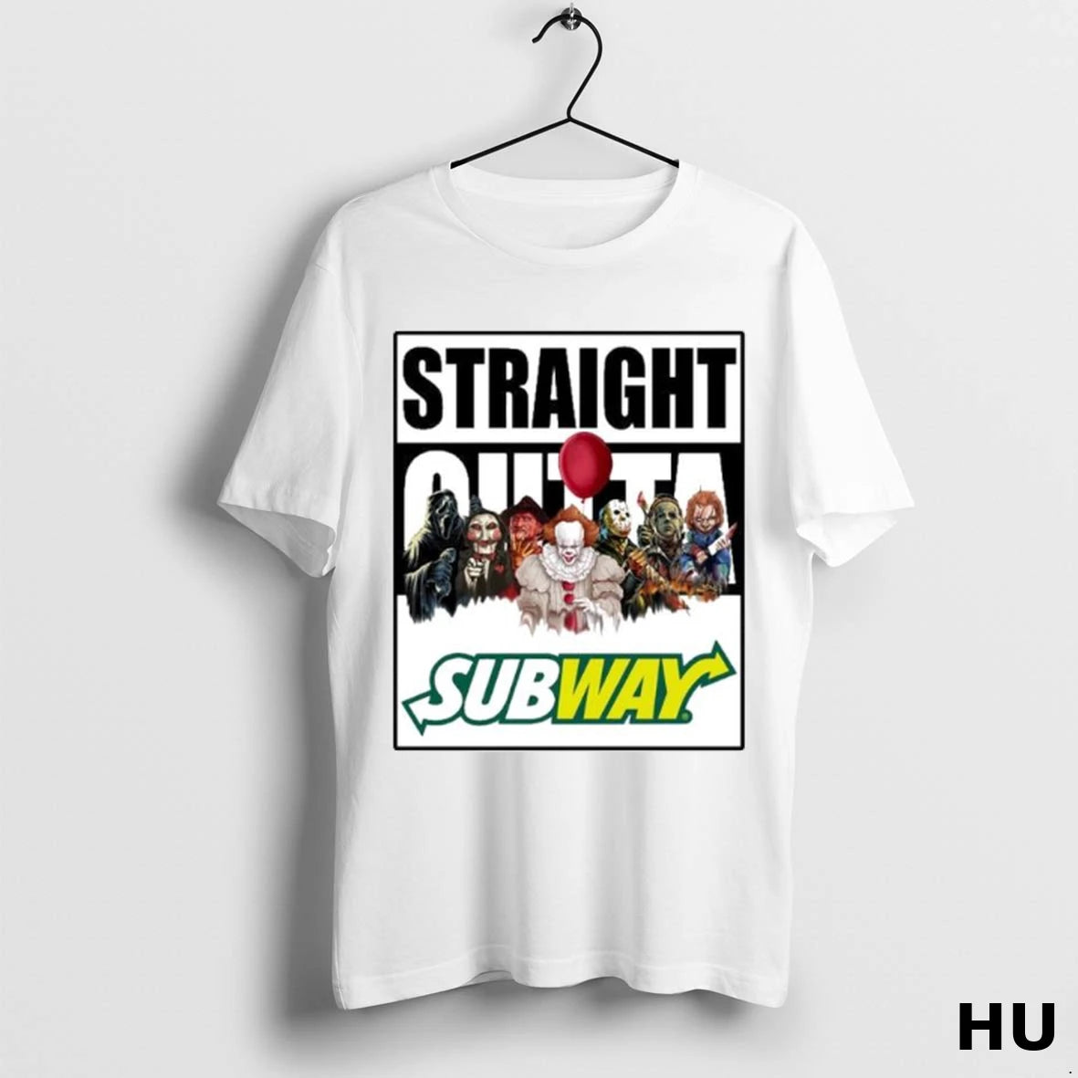 Official Horror Characters X Subway Straight Outta Ornaments T Shirt