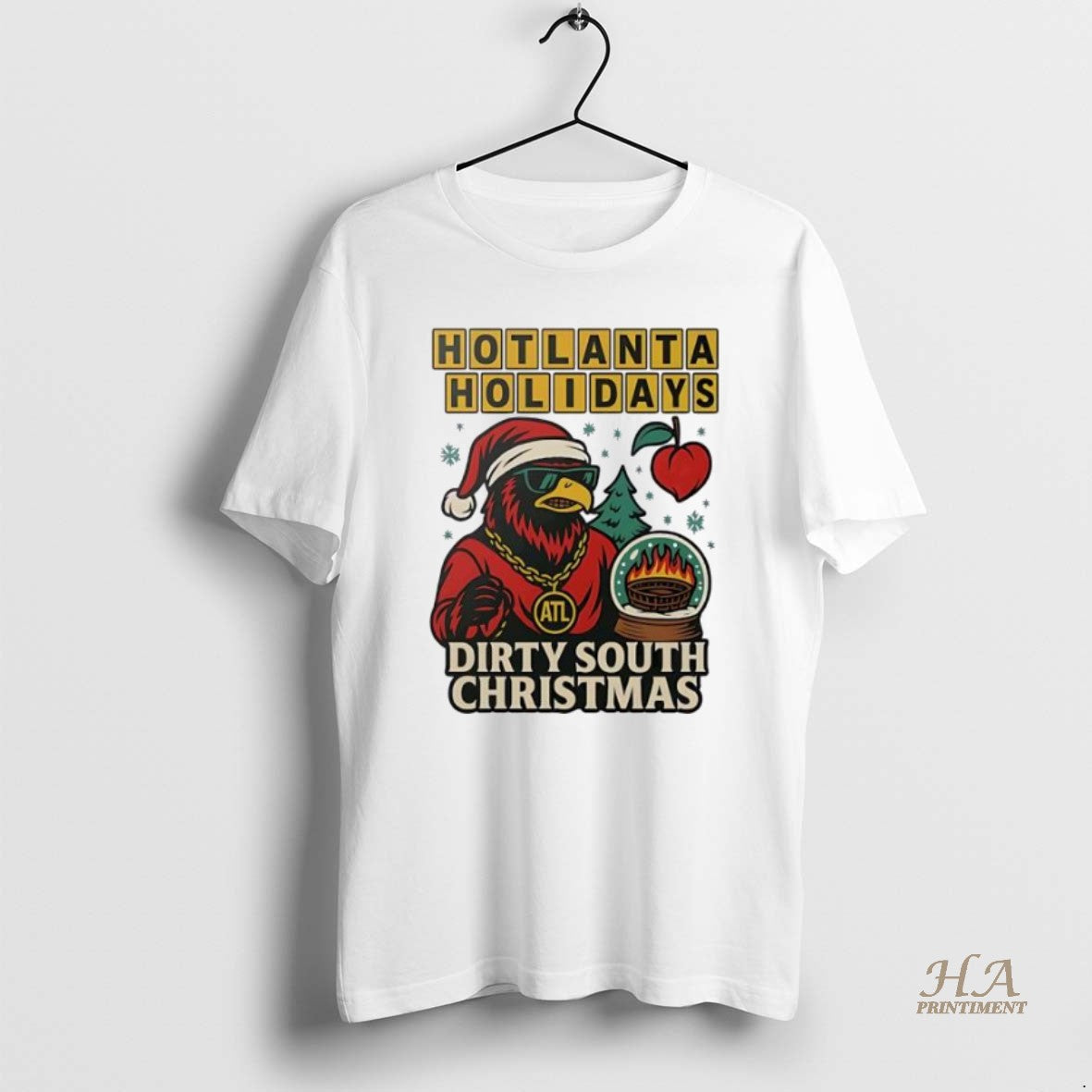 Official Hotlanta Holidays Dirty South Christmas Ornaments White