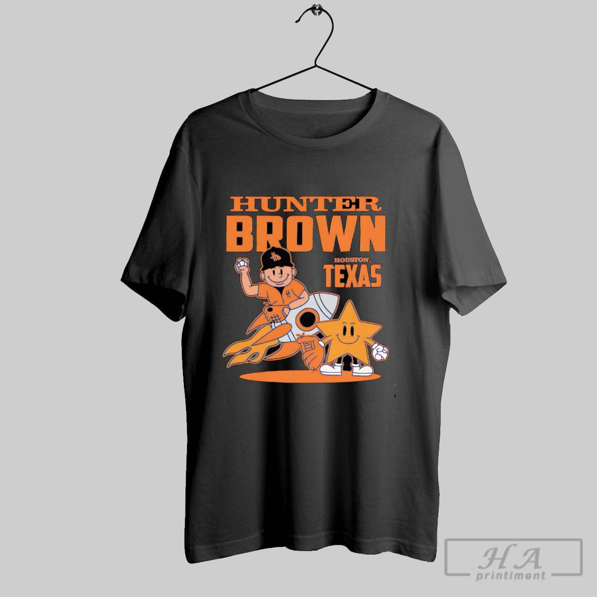 Official Hunter Brown Houston Texas Summer Cartoon Baseball