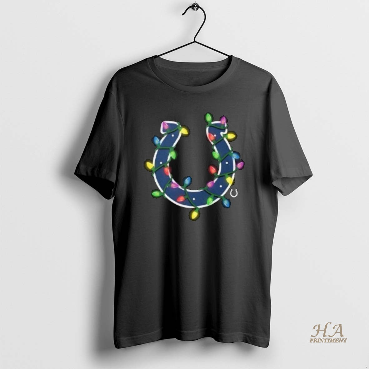 Official Indianapolis Colts Primary Logo Holiday Lights 2025 Circle Black