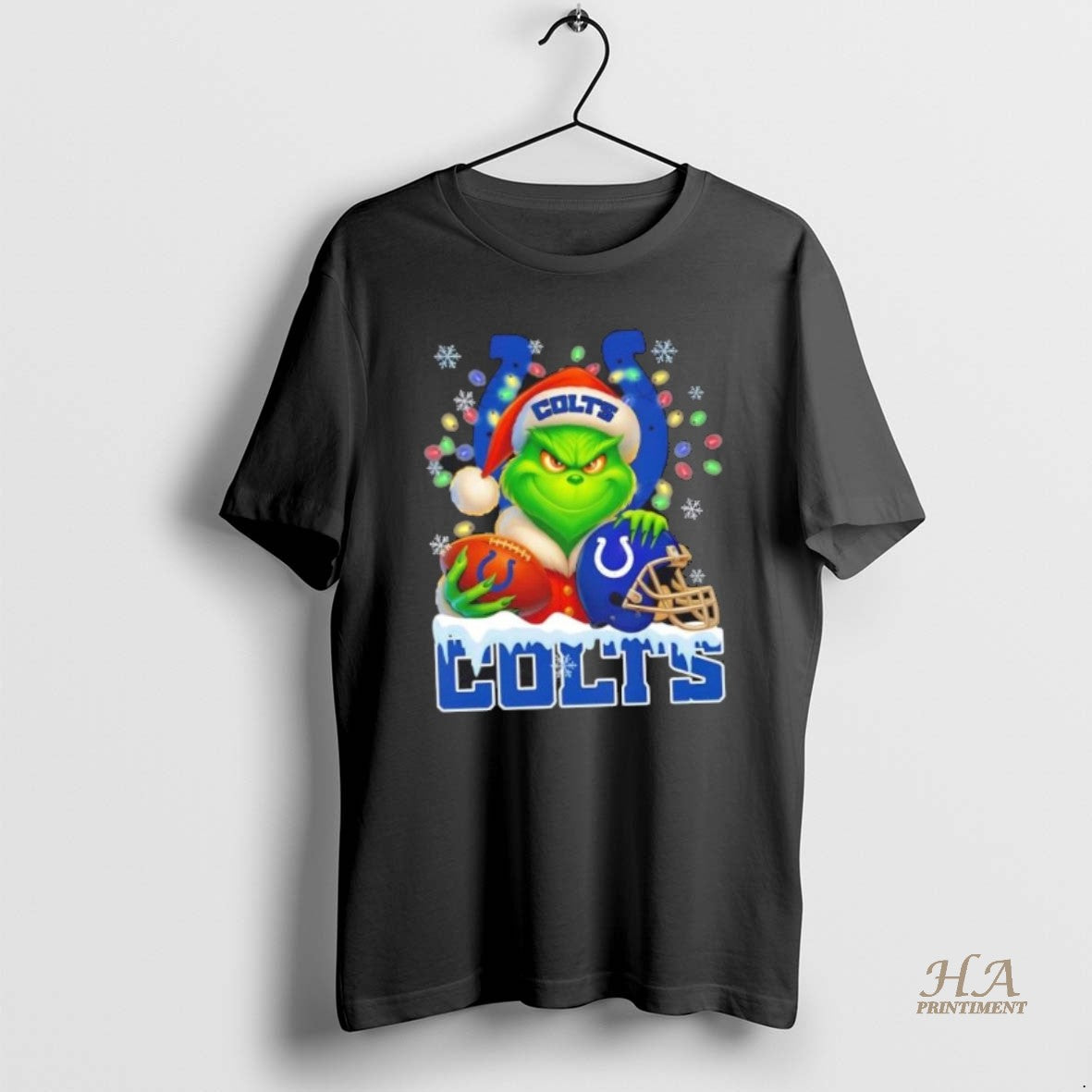 Official Indianapolis Colts X Grinch Hold Ball And Helmet Christmas
