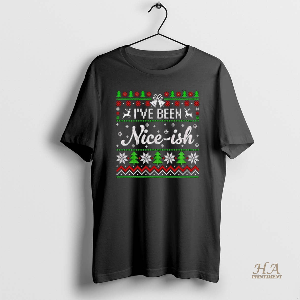 Official Ive Been Nice Ish Ugly Christmas Black