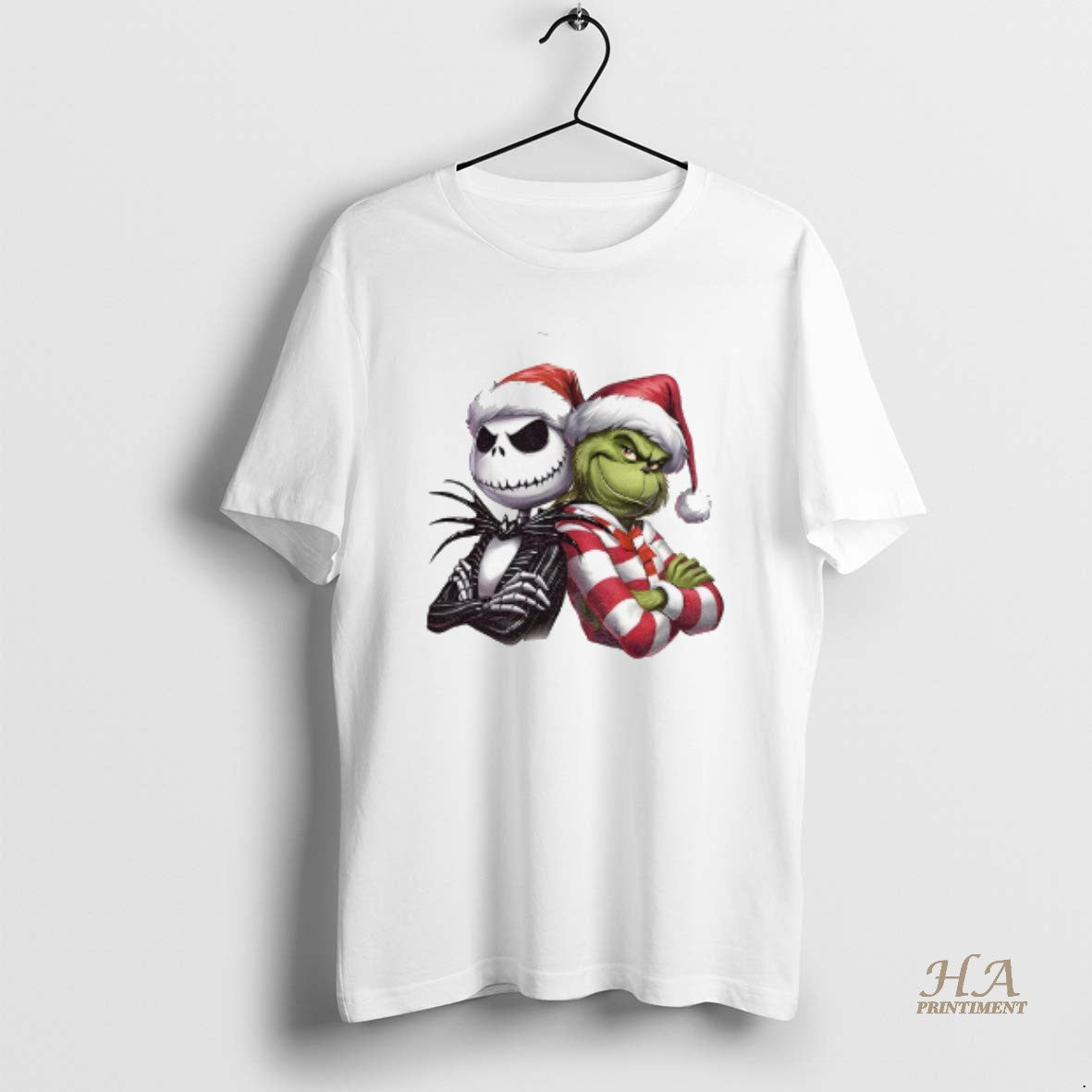 Official Jack Skellington And Grinch Santa Hat Christmas