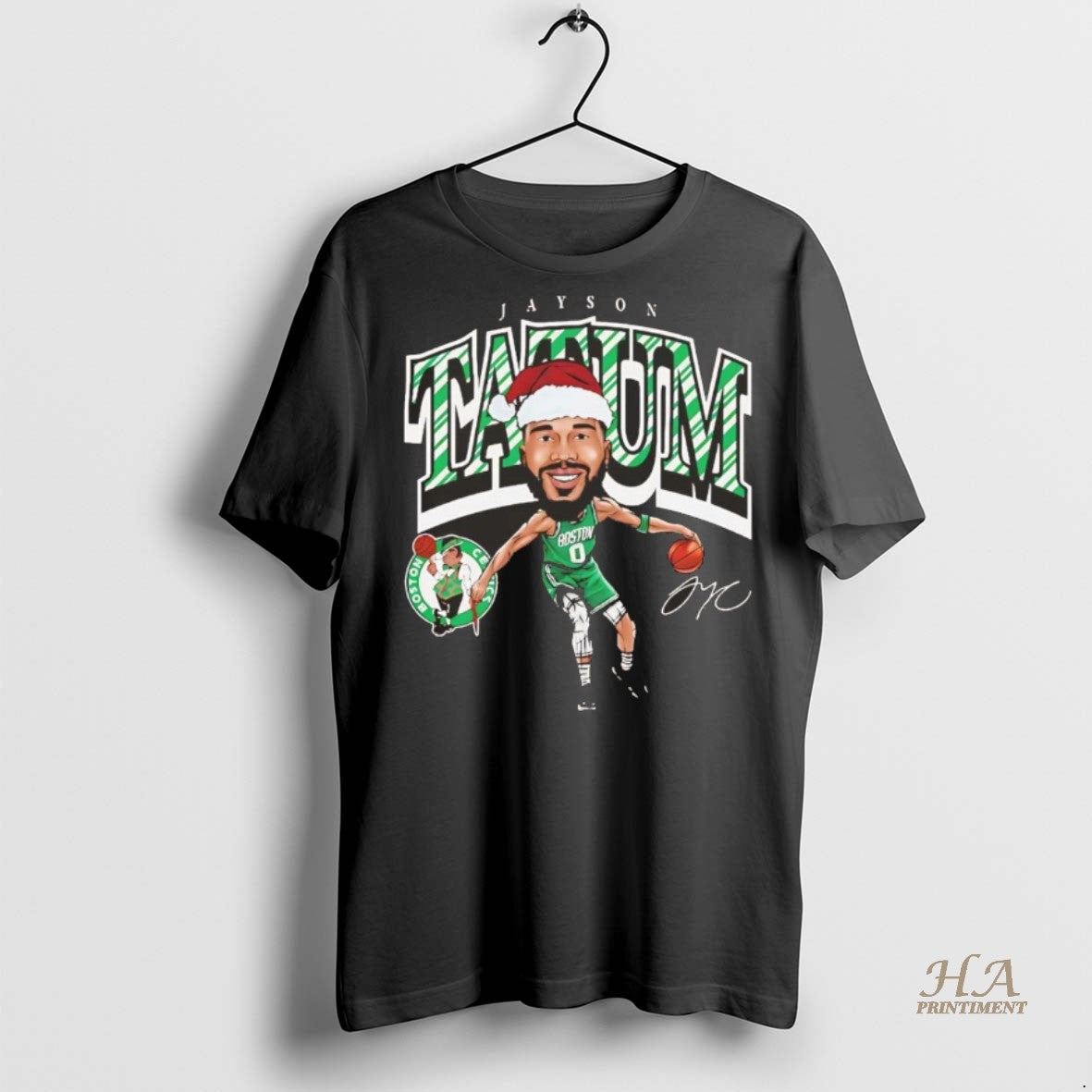 Official Jayson Tatum Santa Cartoon Boston Celtics Christmas Chriast Shirt