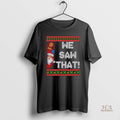 Official Jesus And Santa We Saw That Christian Ugly Christmas Black