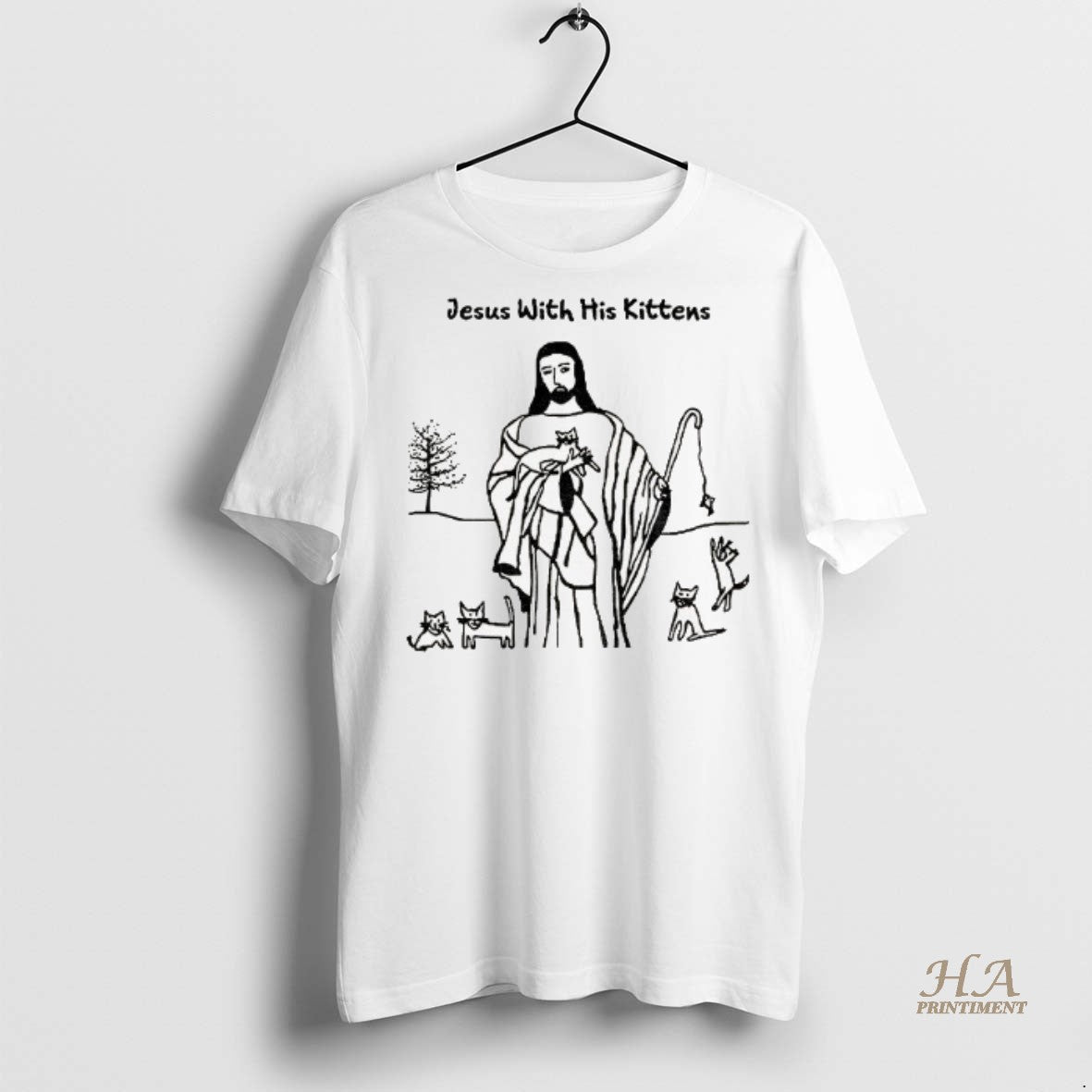 Official Jesus With His Kittens Meme Shirt