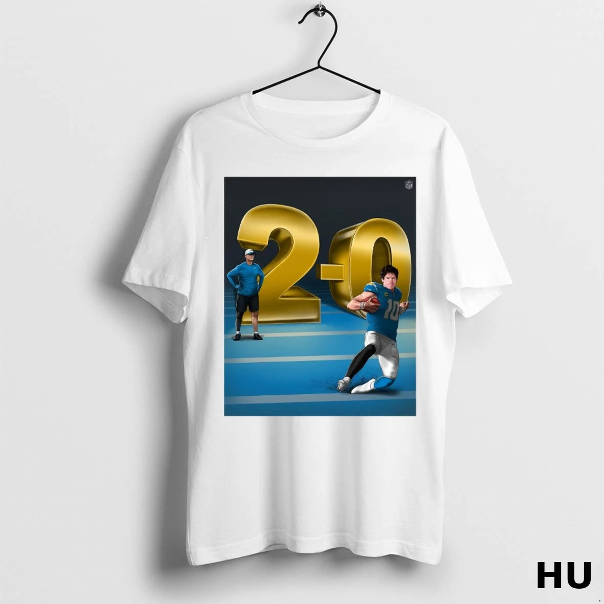 Official Jim Harbaugh And Justin Herbert Los Angeles Chargers 2 0 Start Graphic