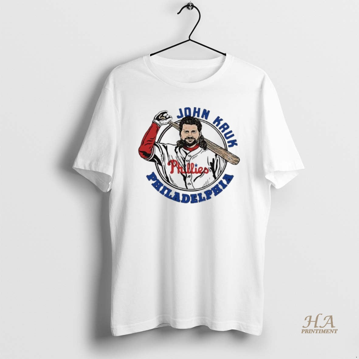 Official John Kruk Philadelphia Phillies Red Player Portrait Retro