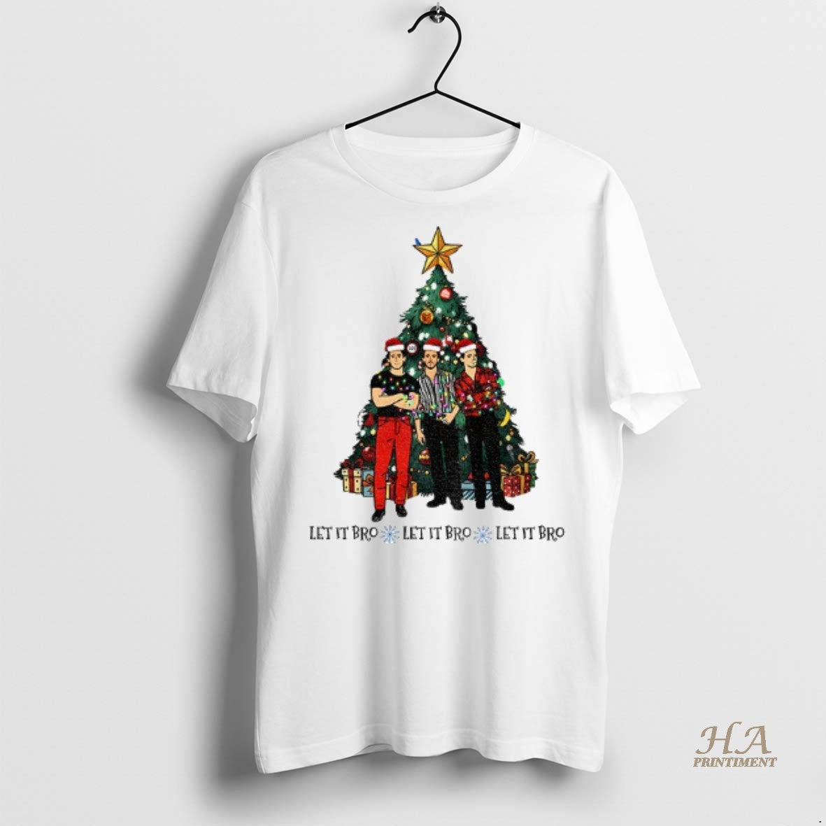 Official Jonas Brothers Christmas Tree Let It Bro Let It Bro Shirt
