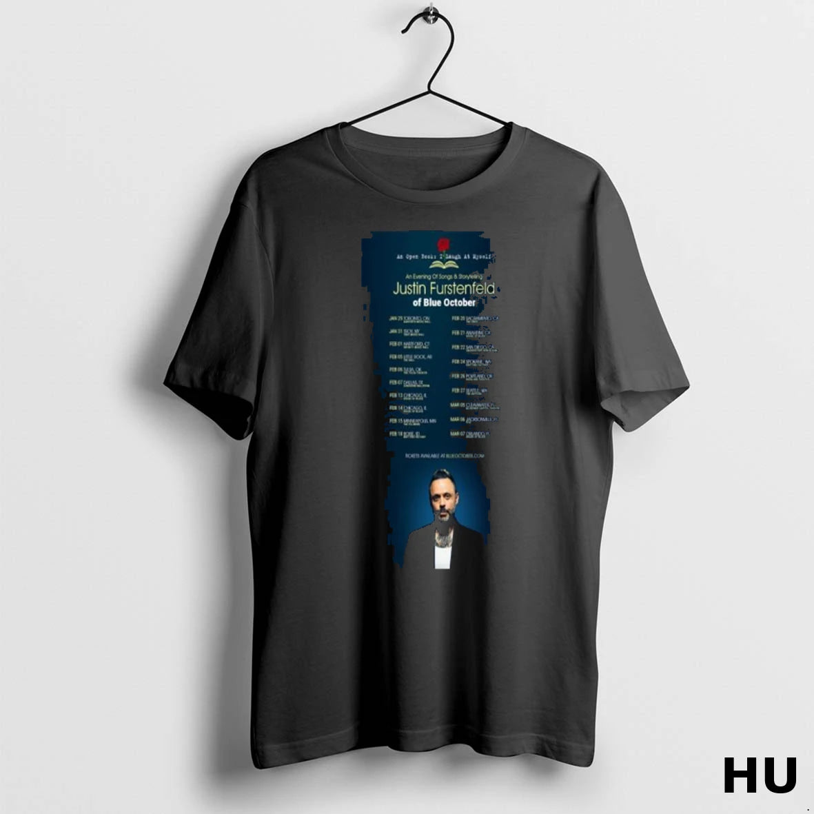 Official Justin Furstenfeld Of Blue October Open Book Tour 2026 Long Sleve T Shirt