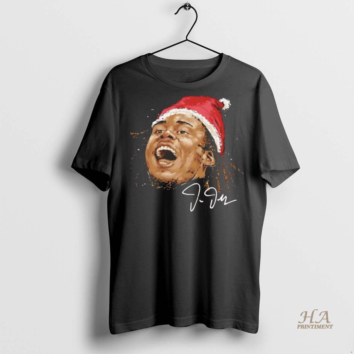Official Justin Jefferson Santa Big Face Minnesota Vikings Christmas Chriast Shirt