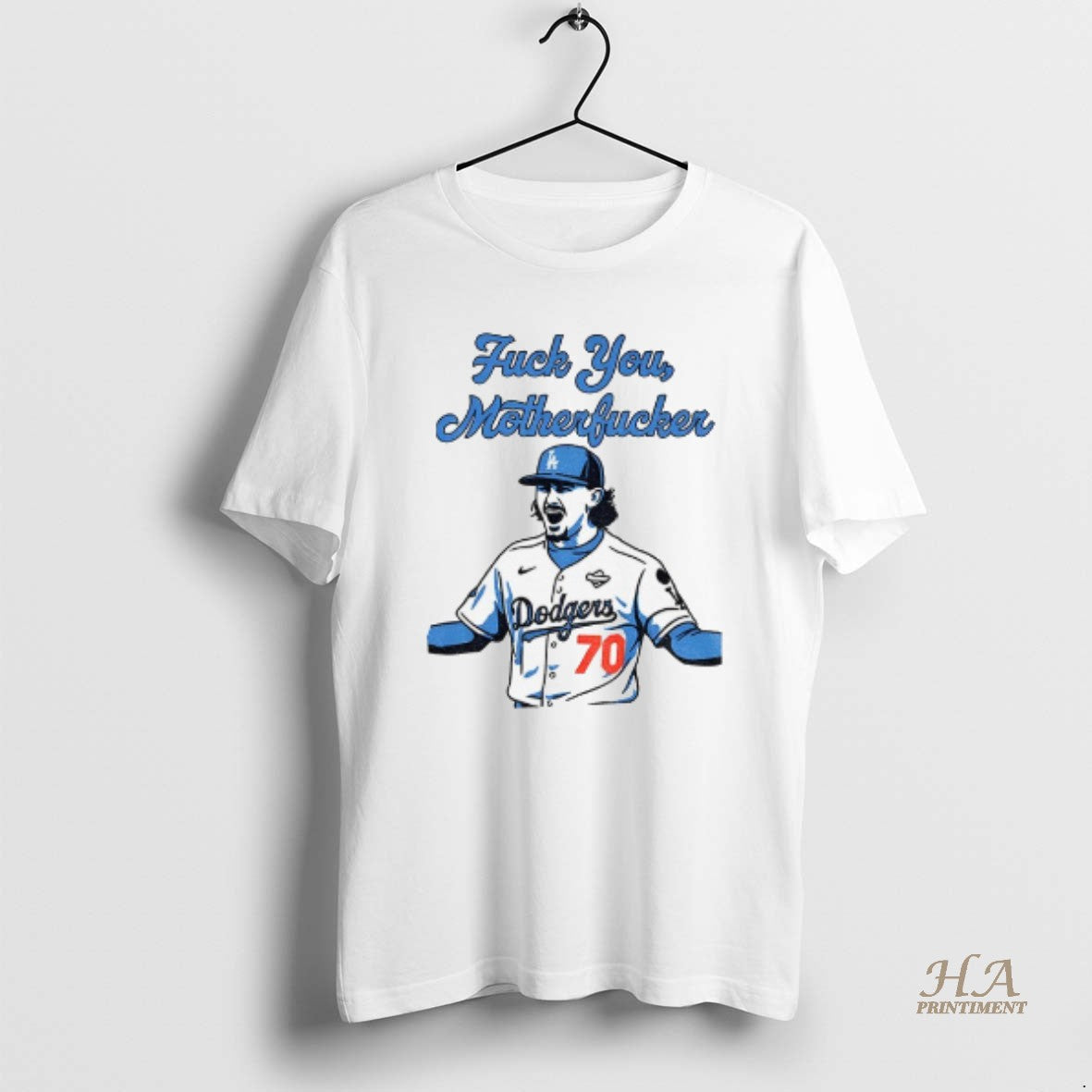 Official Justin Wrobleski Los Angeles Dodgers Fuck You Motherfucker Mlb Baseball