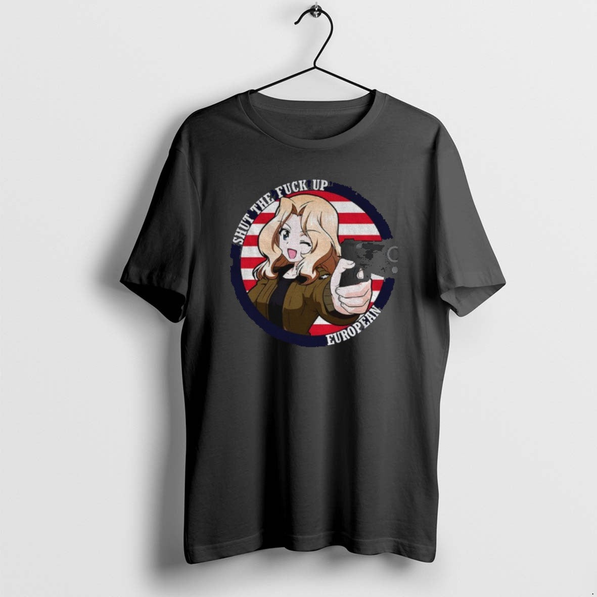 Official Kay Girls Holding Gun Shut The Fuck Up European Cartoon