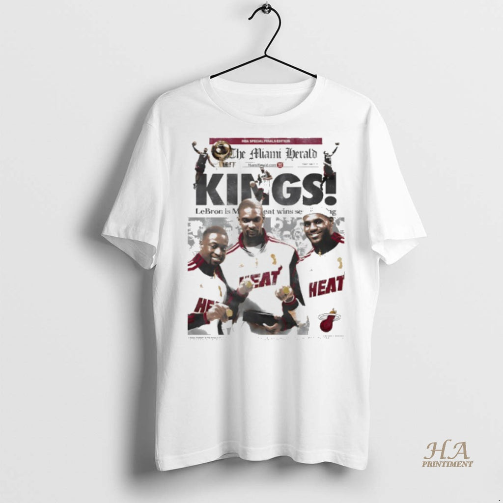 Official Kings Of Miami Heat Lebron Wadeand Bosch Shirt
