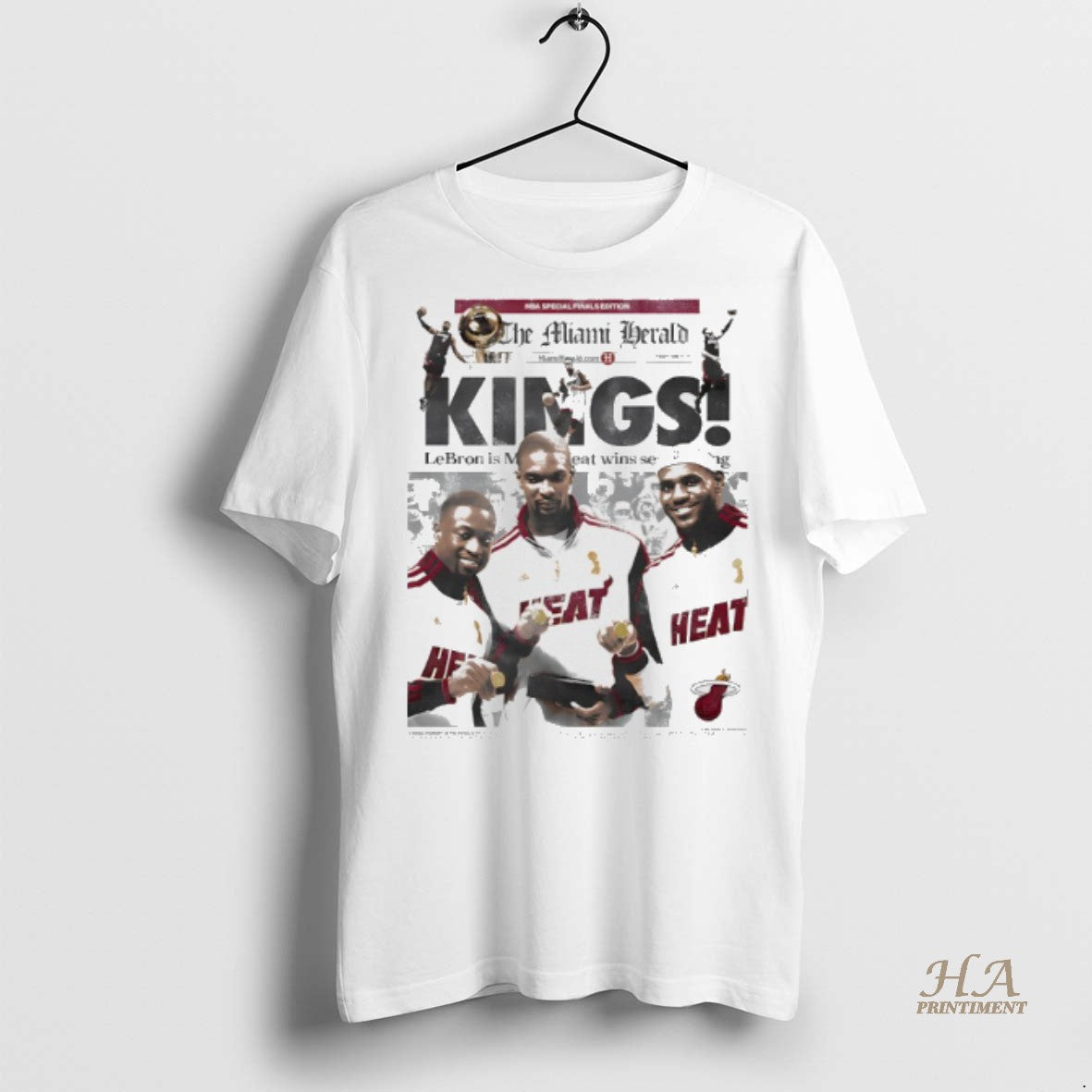 Official Kings Of Miami Heat Lebron Wadeand Bosch Shirt