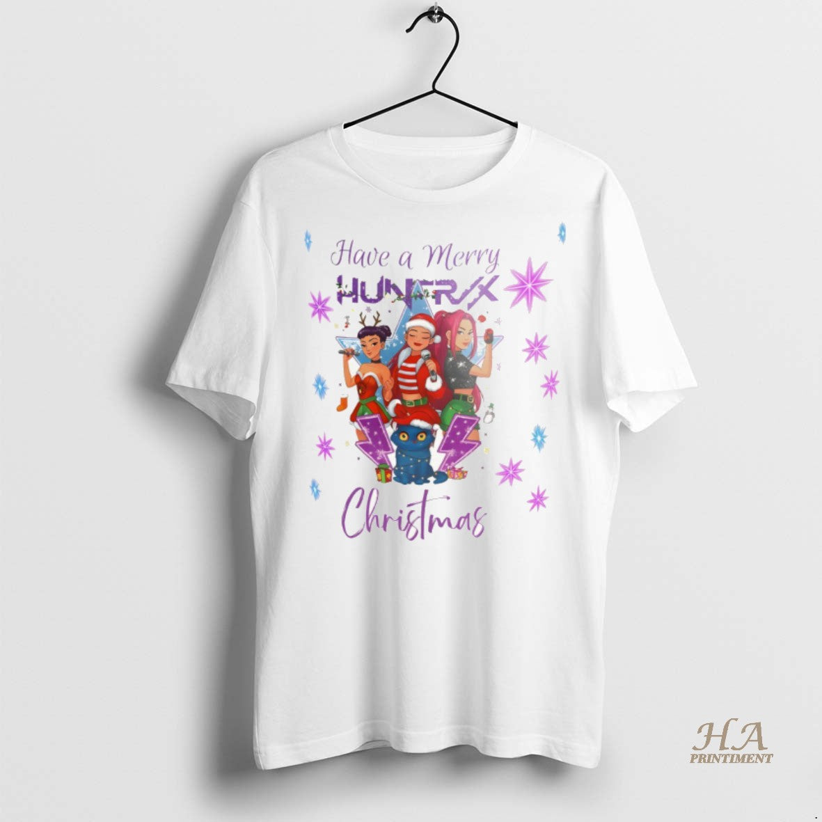 Official Kpop Demon Hunters Have A Merry Huntrix Merry Christmas Shirt