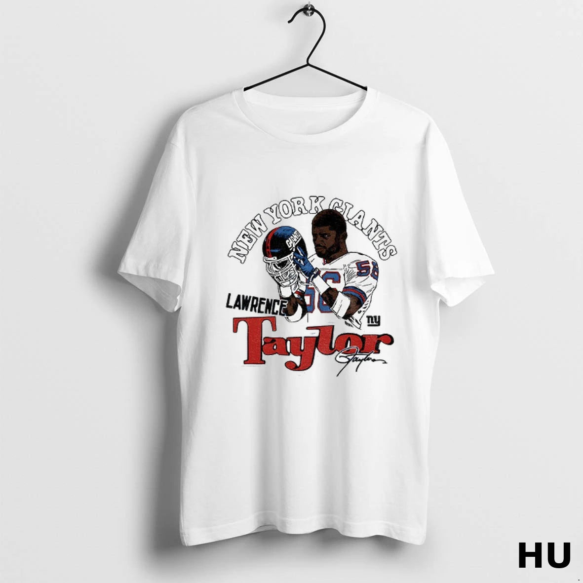 Official Lawrence Taylor New York Giants Retired Player Classic Caricature Signature T Shirt